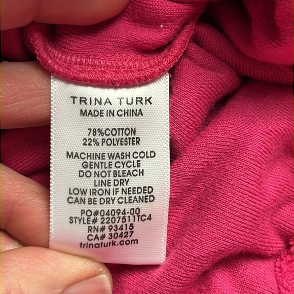 Trina Turk Out of Office the Relieve Pant Wide leg Pull On Draw string Lg Pink - Picture 9 of 10
